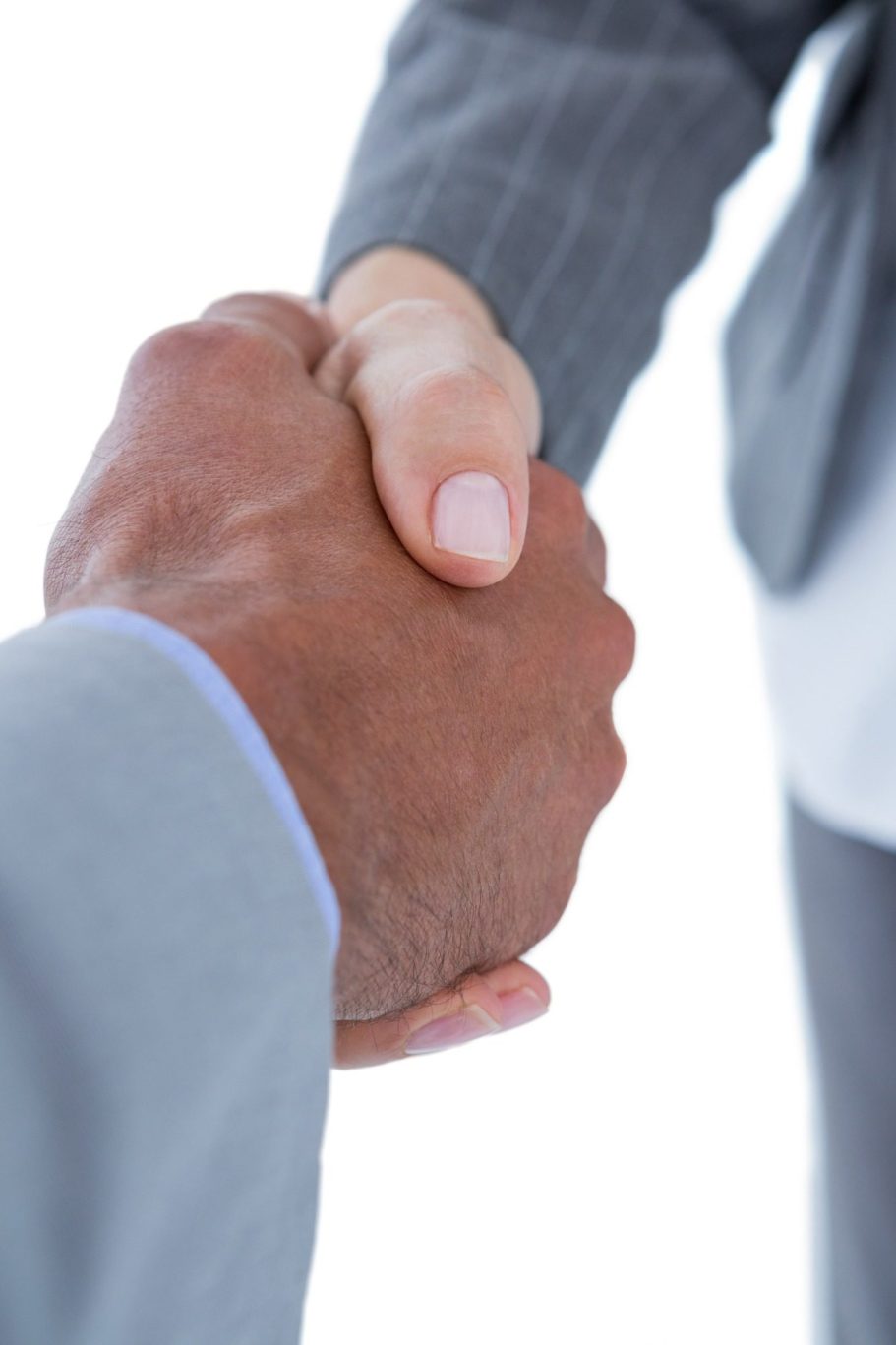 A handshake to represent the agreement reached at the end of workplace mediation and the informal conflict resolution achieved